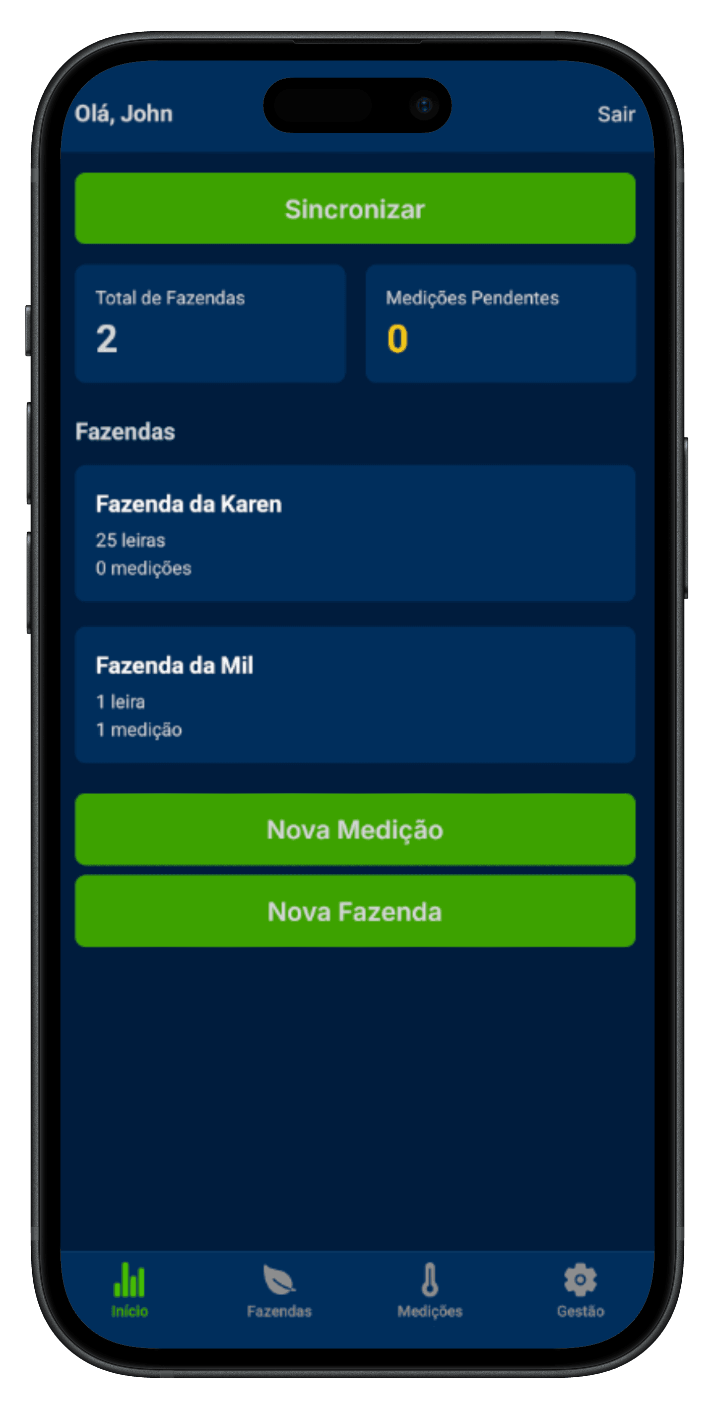 Dashboard mockup — dark theme