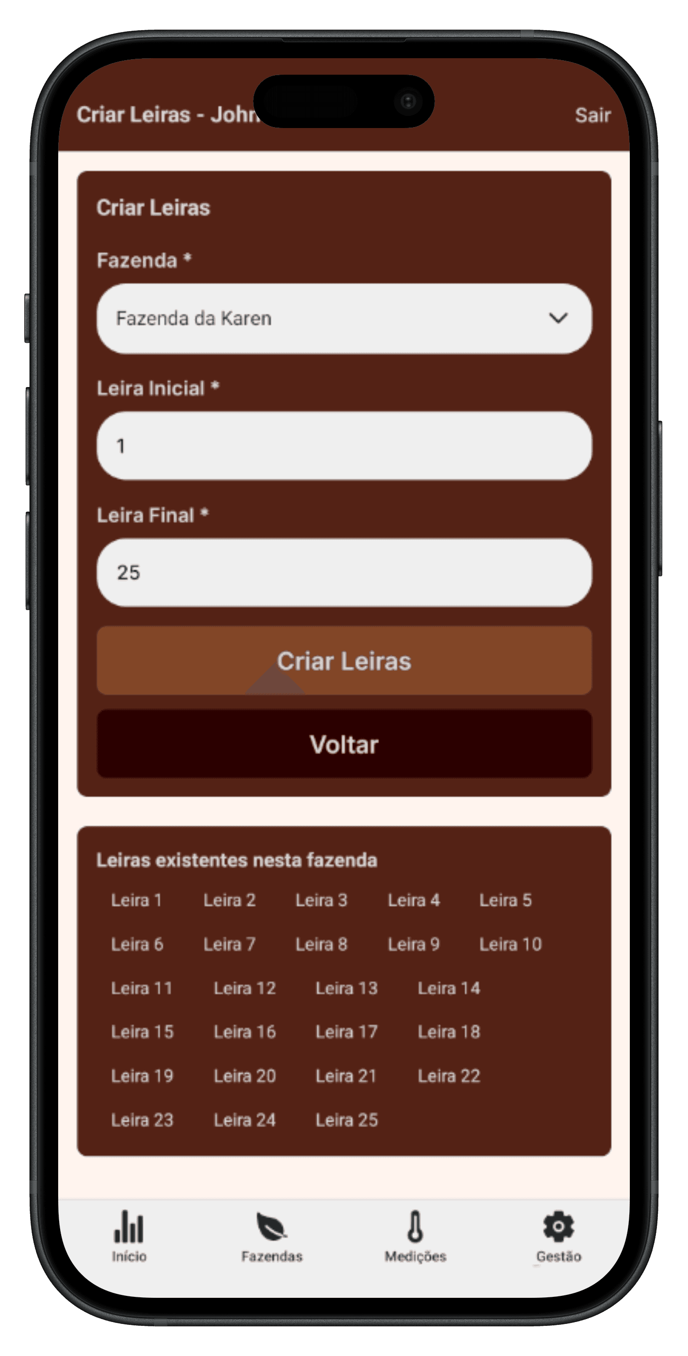 Create leiras (DEV) mockup — light theme