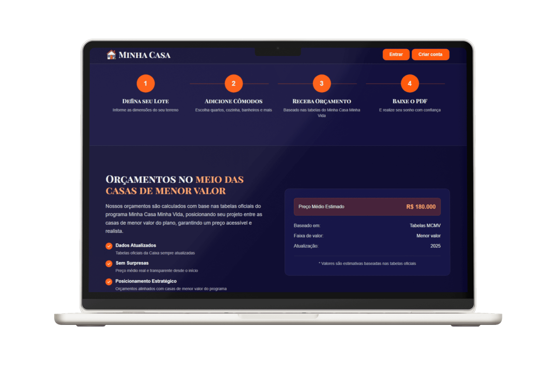 Minha Casa web landing page